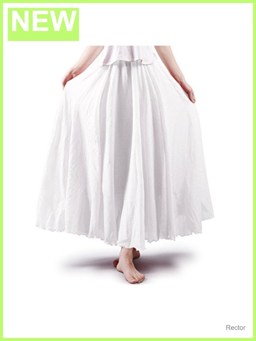 Boho Cotton Maxi Skirt Flowy A-Line Long Pullover Beach Cover Up
